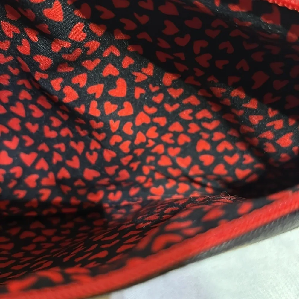 2/$30 BRIGHTON Pouch Red Heart Leopard Print Canvas Pouch Cosmetic Bag 2020